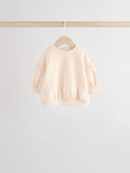 Cream/Pink Baby Sweatshirt &amp; Joggers 6 Piece Set (0mths-2yrs)