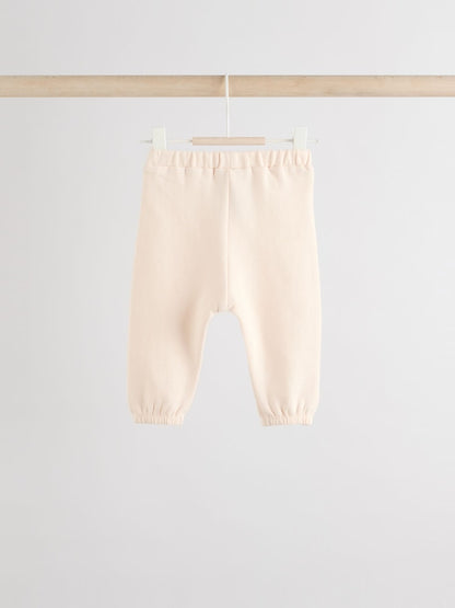 Cream/Pink Baby Sweatshirt &amp; Joggers 6 Piece Set (0mths-2yrs)
