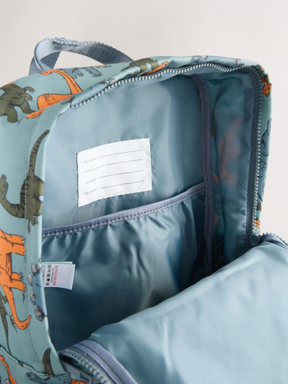 Blue Dinosaur Print Backpack - Size One