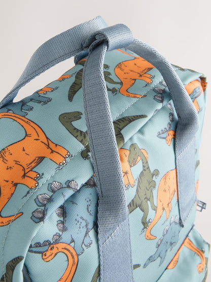 Blue Dinosaur Print Backpack - Size One