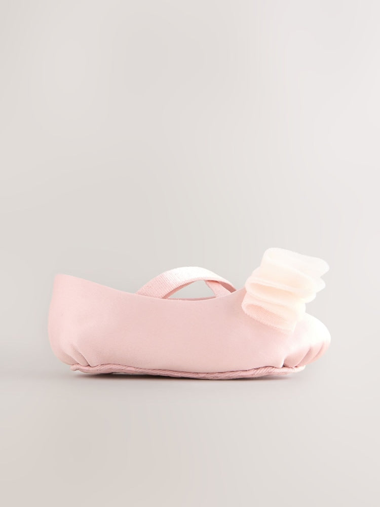 Pink Baby Bow Occassion Shoes (0-18mths)