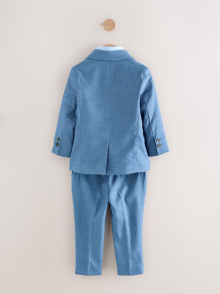Blue Check Blazer, Shirt, Trousers &amp; Bow Tie Set (3mths-9yrs) - Size 3 - 6 Months (62 - 68cm)