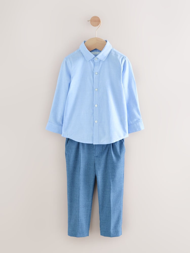 Blue Check Blazer, Shirt, Trousers &amp; Bow Tie Set (3mths-9yrs) - Size 3 - 6 Months (62 - 68cm)
