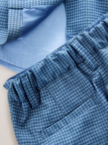 Blue Check Blazer, Shirt, Trousers &amp; Bow Tie Set (3mths-9yrs) - Size 3 - 6 Months (62 - 68cm)