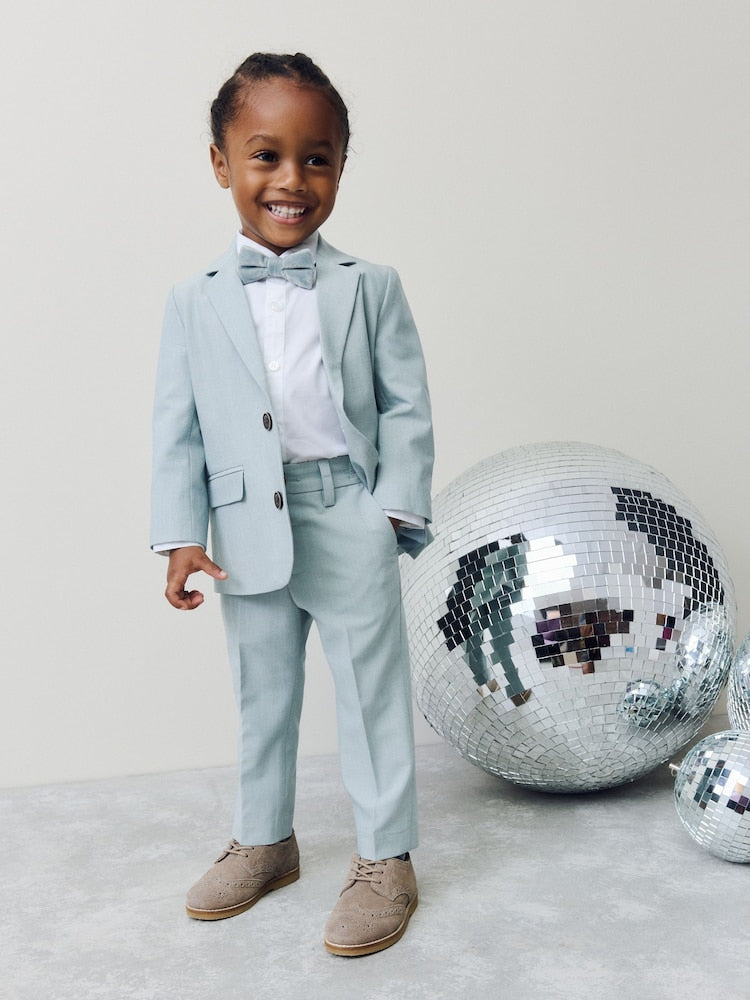 Blue Blazer, Shirt &amp; Trouser Set Blazer Shirt Trousers and Bow Tie Set (3mths-12yrs)