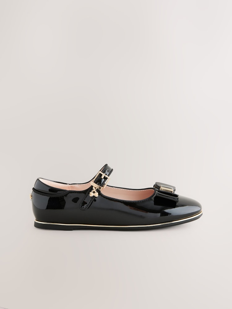 Baker by Ted Baker Girls Back to School Patent Mary Jane Black Shoes with Bow