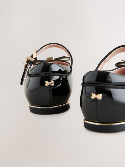 Baker by Ted Baker Girls Back to School Patent Mary Jane Black Shoes with Bow