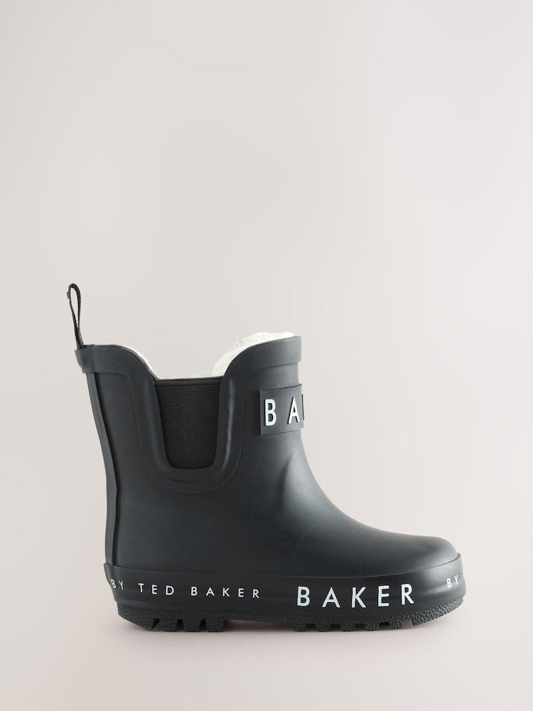Baker by Ted Baker Black Faux Fur Lined Welly Boots