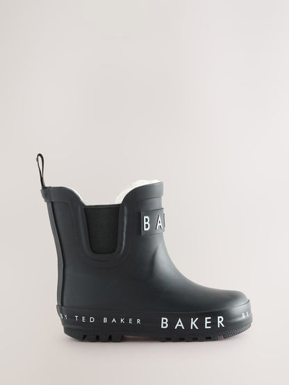 Baker by Ted Baker Black Faux Fur Lined Welly Boots