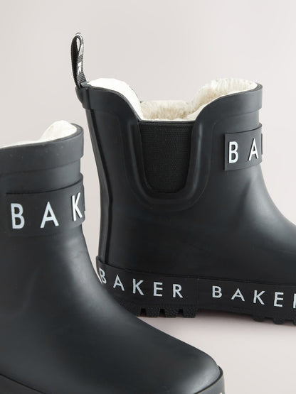 Baker by Ted Baker Black Faux Fur Lined Welly Boots