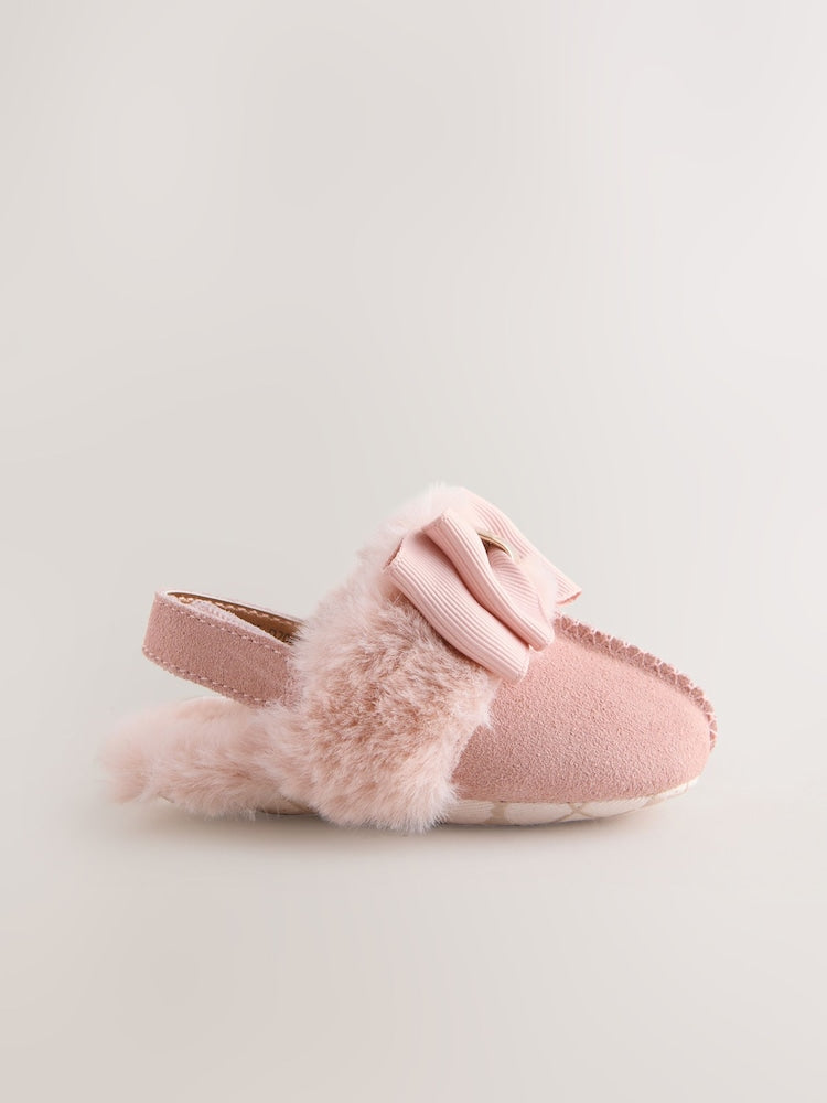 Baker by Ted Baker Baby Girls Faux Fur Trim Padders Mules