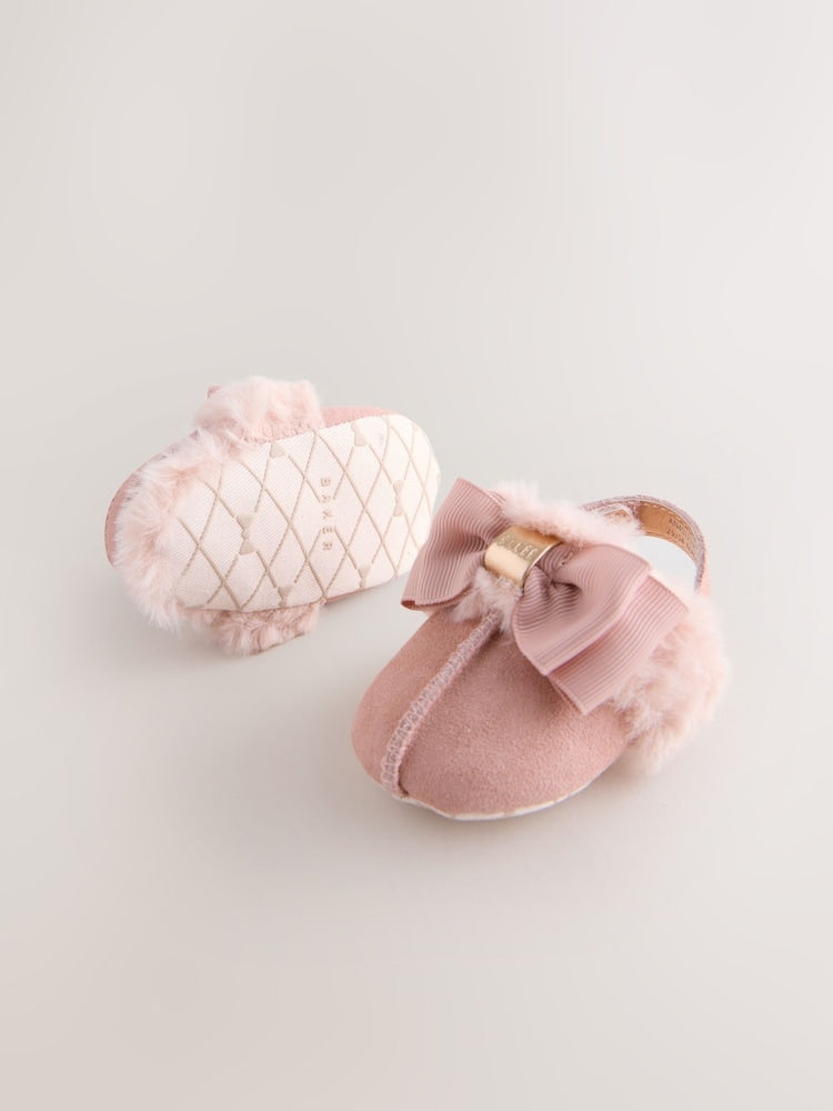 Baker by Ted Baker Baby Girls Faux Fur Trim Padders Mules