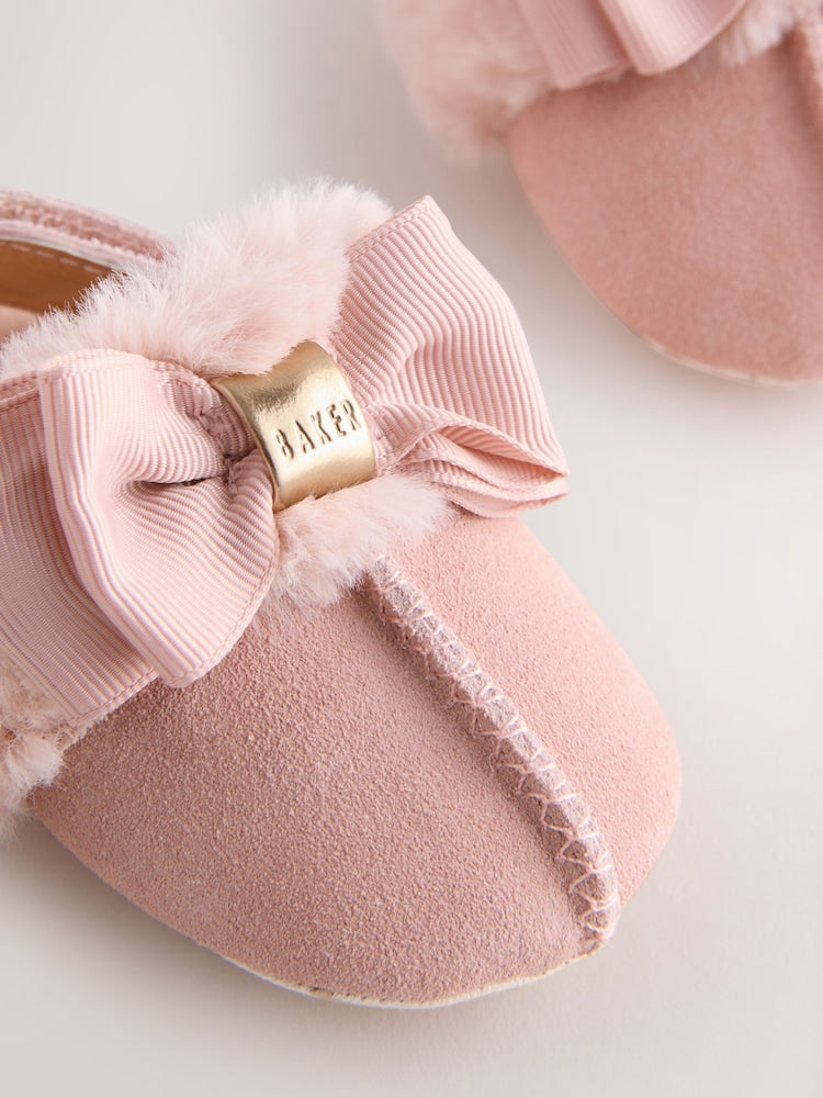 Baker by Ted Baker Baby Girls Faux Fur Trim Padders Mules