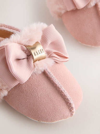 Baker by Ted Baker Baby Girls Faux Fur Trim Padders Mules