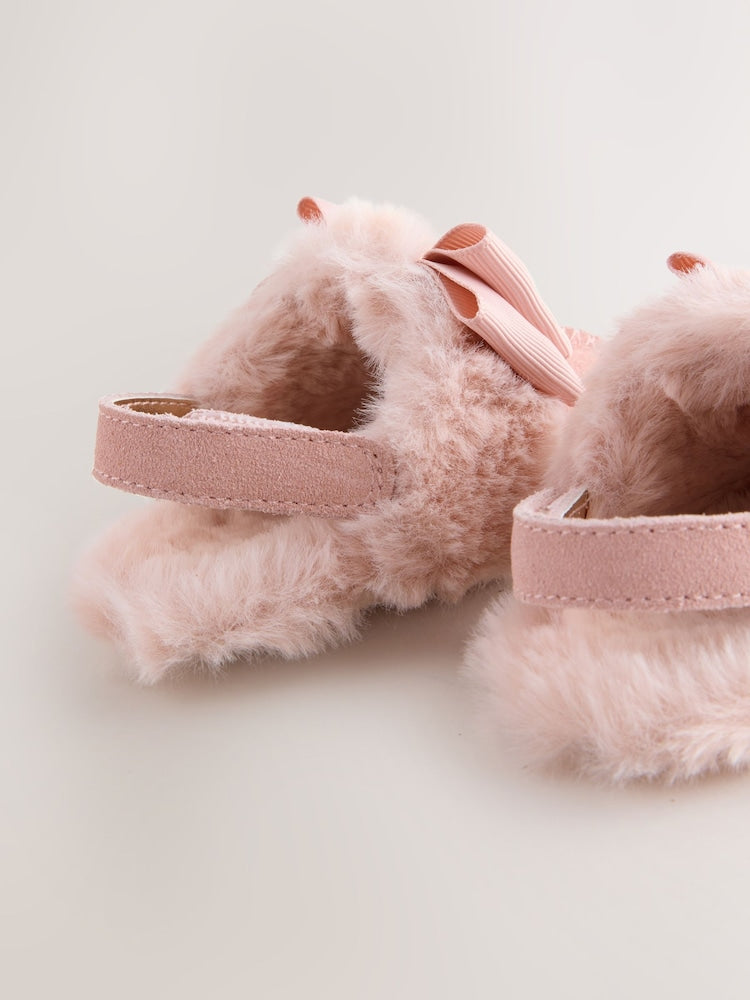 Baker by Ted Baker Baby Girls Faux Fur Trim Padders Mules