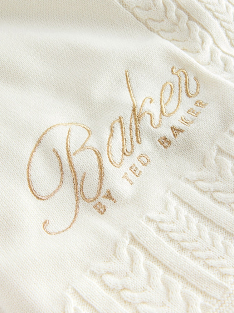 Baker by Ted Baker Cable Knit Fleece Blanket - Size One