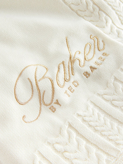 Baker by Ted Baker Cable Knit Fleece Blanket - Size One