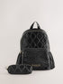 Baker by Ted Baker Girls Back To School Black Quilted Bow Backpack with Pencil Case - Size One