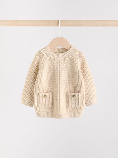 Neutral Stripe Baby Knitted Jumper and Leggings Set (0mths-2yrs) - Size Up to 3 Months (62cm)