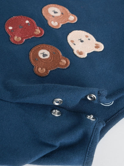 Navy/Brown Bear Tops and Leggings 6 Piece Baby Set (0mths-3yrs)