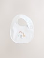 White Animal Print Baby Bibs 5 Pack - Size One