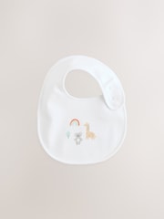 White Animal Print Baby Bibs 5 Pack - Size One
