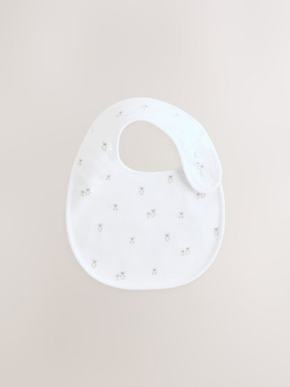 White Animal Print Baby Bibs 5 Pack