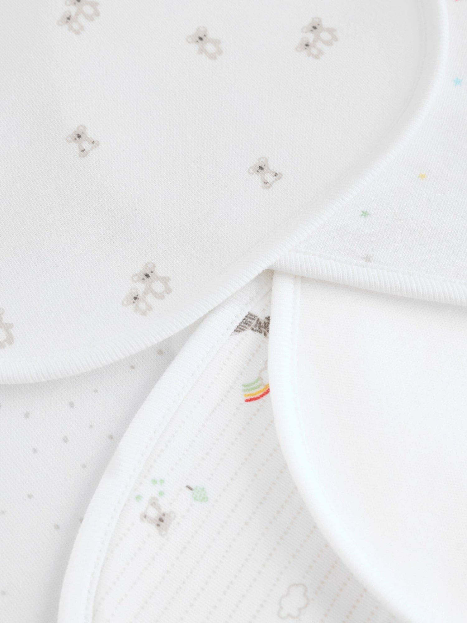 White Animal Print Baby Bibs 5 Pack - Size One