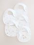 White Animal Print Baby Bibs 5 Pack - Size One - Default 1