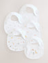 White Animal Print Baby Bibs 5 Pack - Up to 1 Month (50-56cm)