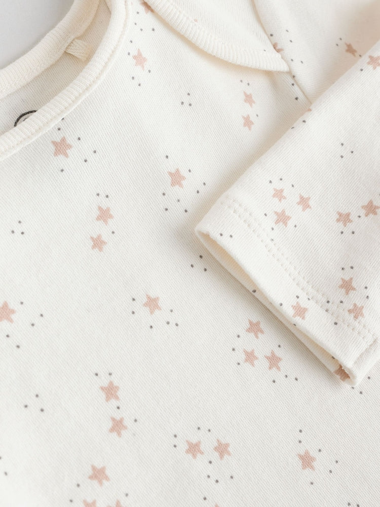 Neutral 100% Cotton Long Sleeve Baby Bodysuits 5 Pack