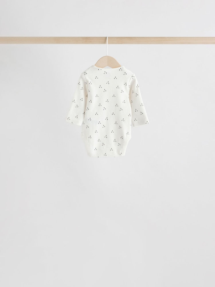 Neutral 100% Cotton Long Sleeve Baby Bodysuits 5 Pack