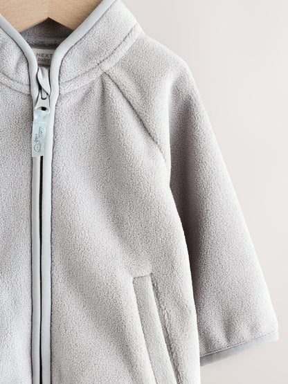 Grey Micro Fleece Baby Zip Jacket (0mths-2yrs) - Size Up to 1 Month (56cm)