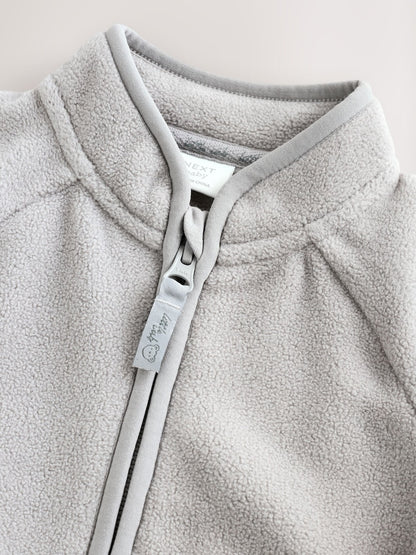 Grey Micro Fleece Baby Zip Jacket (0mths-2yrs) - Size Up to 1 Month (56cm)