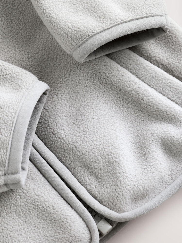 Grey Micro Fleece Baby Zip Jacket (0mths-2yrs) - Size Up to 1 Month (56cm)