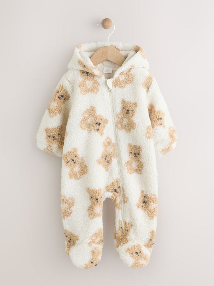 Natural Bear Borg All Over Printed Baby Pramsuit (0-18mths) - Size 50cm (First Size)