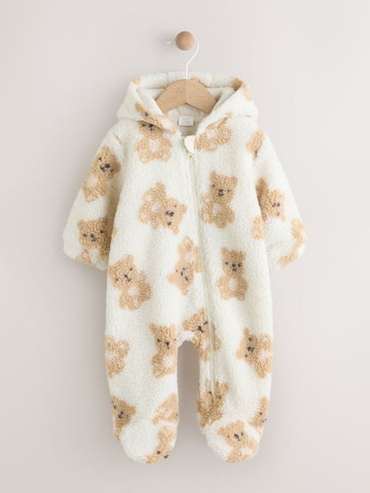 Natural Bear Borg All Over Printed Baby Pramsuit (0-18mths) - Size 50cm (First Size)