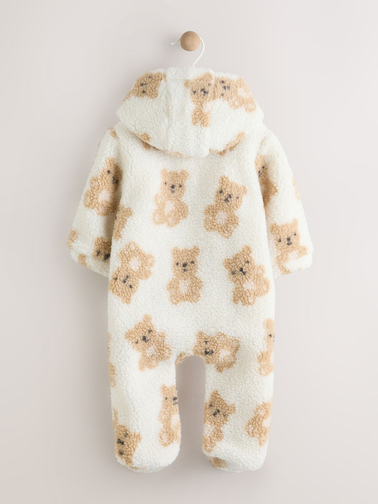Natural Bear Borg All Over Printed Baby Pramsuit (0-18mths) - Size 50cm (First Size)