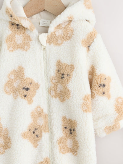 Natural Bear Borg All Over Printed Baby Pramsuit (0-18mths) - Size 50cm (First Size)