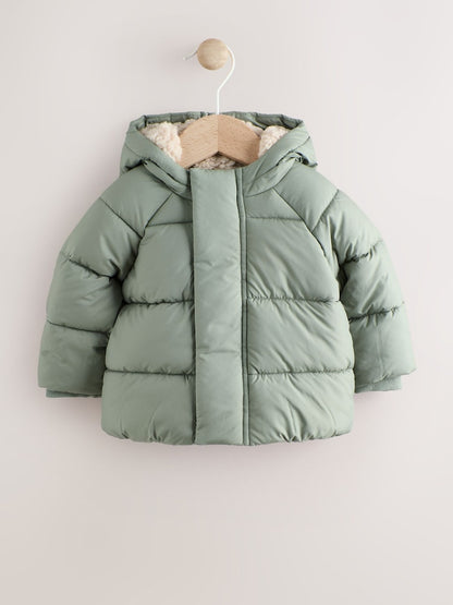Sage Green Baby Puffer Jacket (0mths-2yrs) - Size Up to 3 Months (62cm)