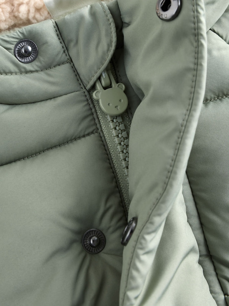 Sage Green Baby Puffer Jacket (0mths-2yrs) - Size Up to 3 Months (62cm)