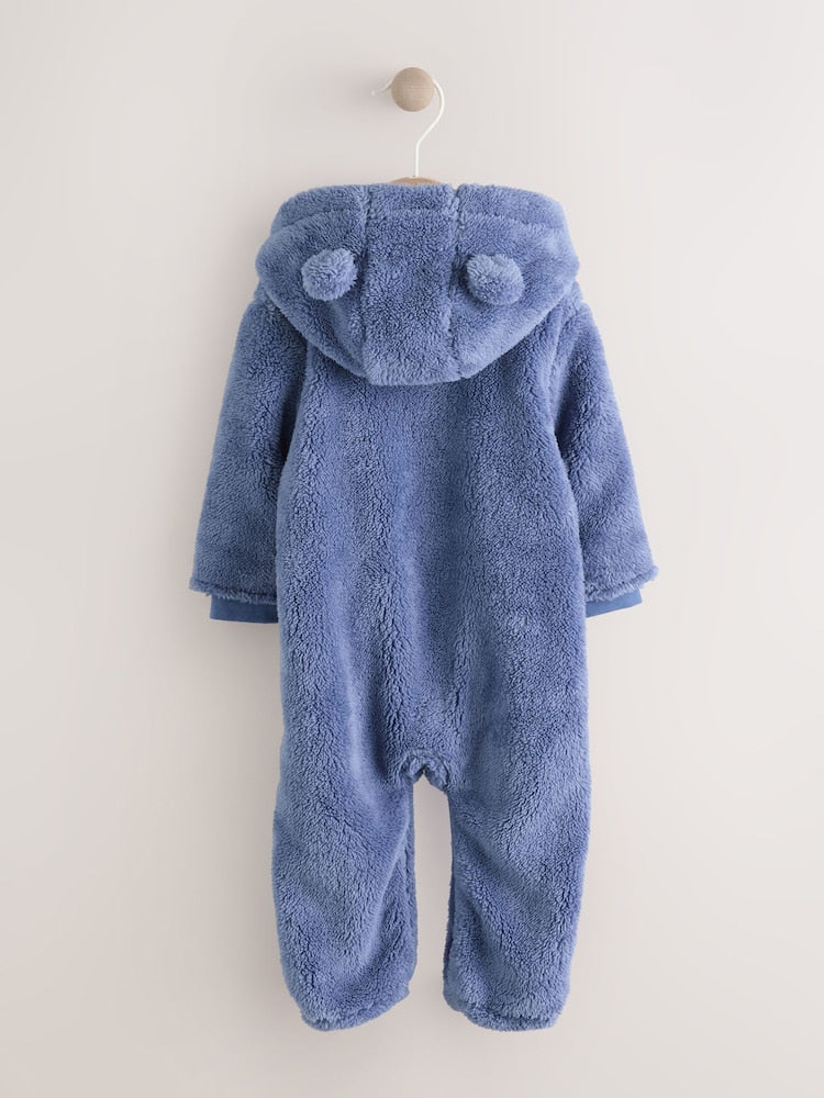 Navy Fleece Baby Pramsuit (0-18mths)