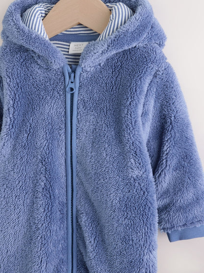 Navy Fleece Baby Pramsuit (0-18mths)