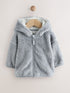 Grey Fleece Baby Zip Jacket - Size 50cm (First Size) - Grey
