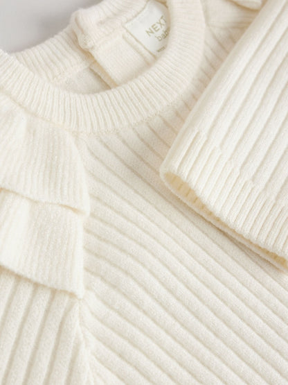 Cream Baby Knitted Jumper and Leggings Set 2 Piece (0mths-3yrs)