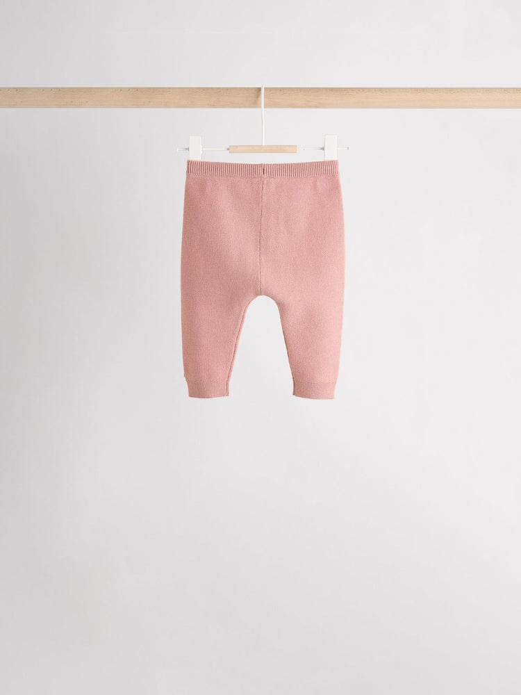 Pink Baby Knitted Wrap Jumper and Leggings 2 Piece Set (0mths-2yrs)
