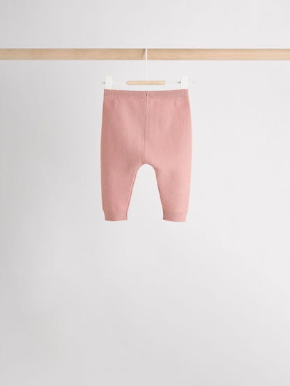 Pink Baby Knitted Wrap Jumper and Leggings 2 Piece Set (0mths-2yrs)