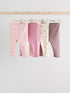 Pink/Brown/Heart Baby Leggings 4 Pack (0mths-2yrs) - Size 50cm (First Size)