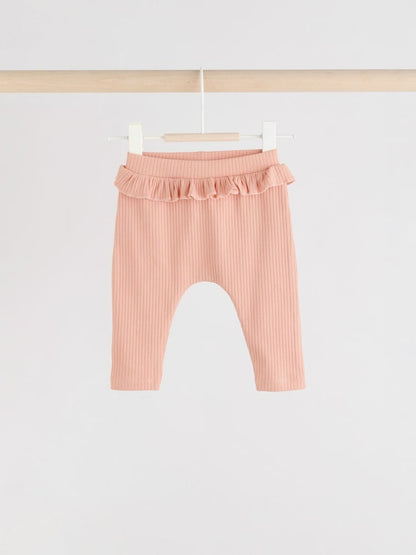 Sage Green/Coral/Ditsy Baby Leggings 4 Pack (0mths-2yrs) - Size 50cm (First Size)