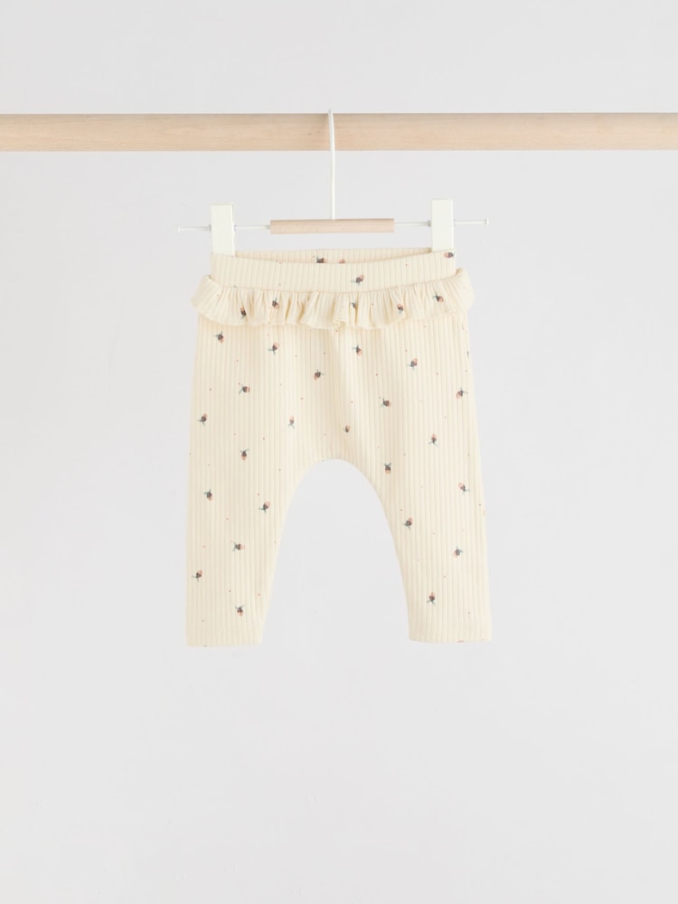 Sage Green/Coral/Ditsy Baby Leggings 4 Pack (0mths-2yrs)